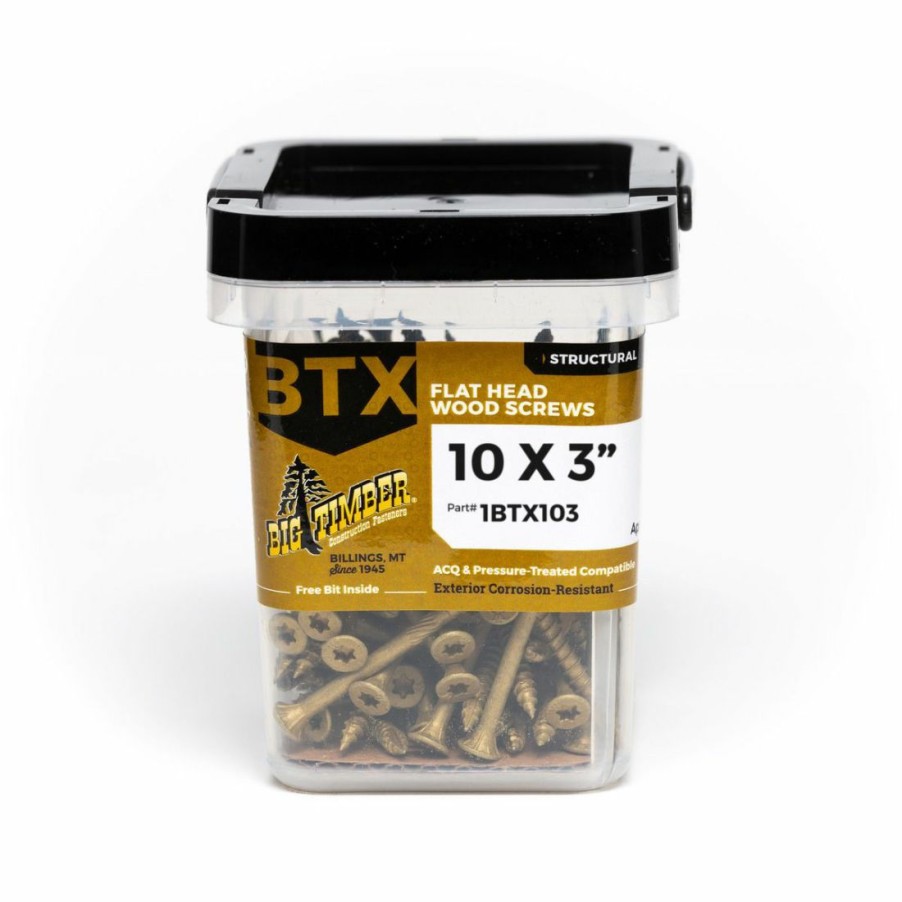 Hardware * | Big Timber Bronze T-25 Flat Head Wood Screw, 66-Count Bucket, 1Btx103, #10 X 3 In