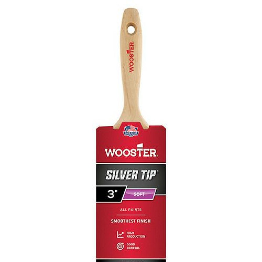 Paints & Stains * | Wooster Silver Tip Flat Paint Brush, 3 Inch, 5222-3