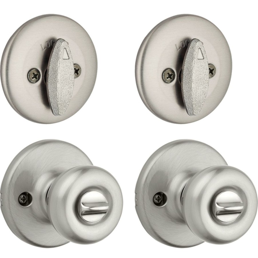 Hardware * | Kwikset Tylo Combo Deadbolt And Entry Lockset, 92420-051, Satin Nickel