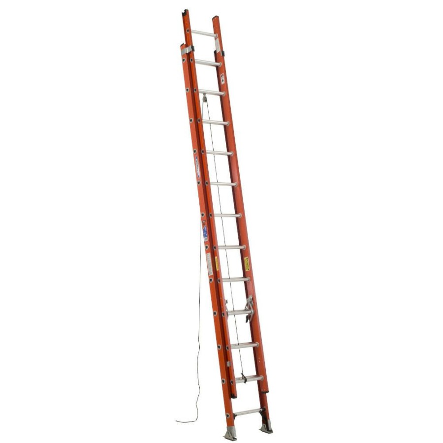 Sandpaper & Abrasives * | Werner Type Ia Orange Fiberglass D-Rung Extension Ladder, D6224-2, 24 Ft