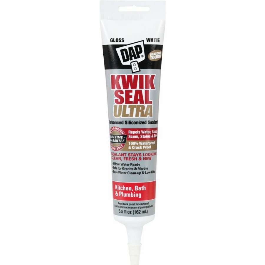 Tape & Adhesive * | Dap Kwik Seal Ultra Sealant, 7079818914, Gloss White, 5.5 Oz