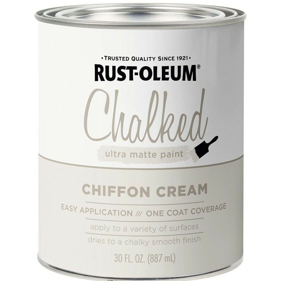 Paints & Stains * | Rust-Oleum Chalked Ultra Matte Paint, 329598, Chiffon Cream, 30 Oz