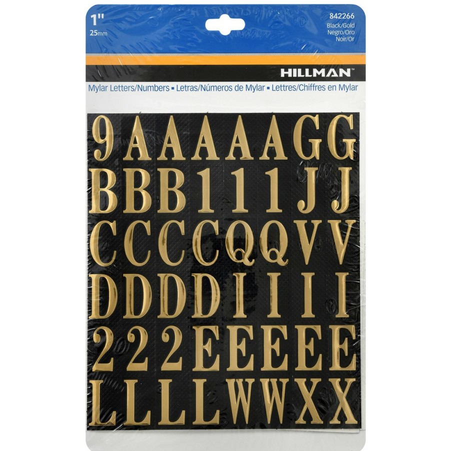 Hardware * | Hillman Square Cut Self Adhesive Letters & Numbers, 842266, 1 In