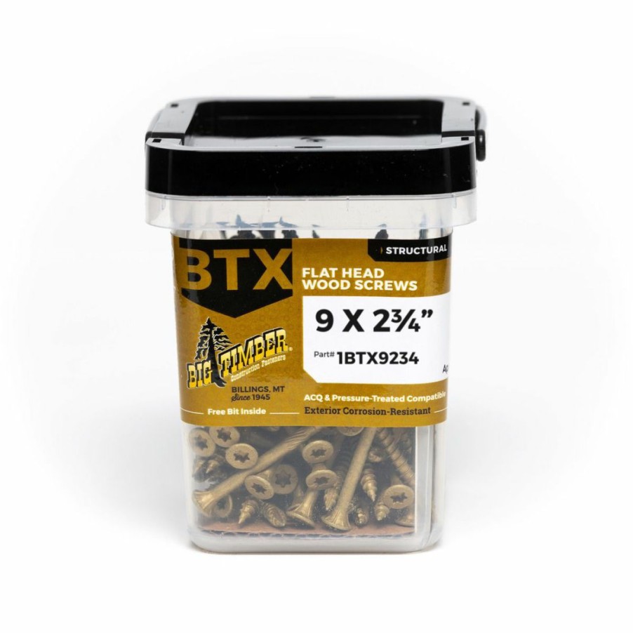 Hardware * | Big Timber Bronze T-25 Flat Head Wood Screw, 81-Count Bucket, 1Btx9234, #9 X 2-1/2 In