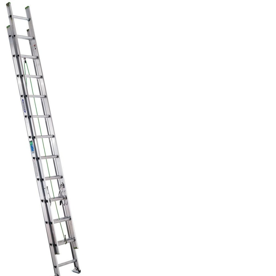 Sandpaper & Abrasives * | Werner Type Ii Silver Aluminum D-Rung Extension Ladder, D1224-2, 24 Ft