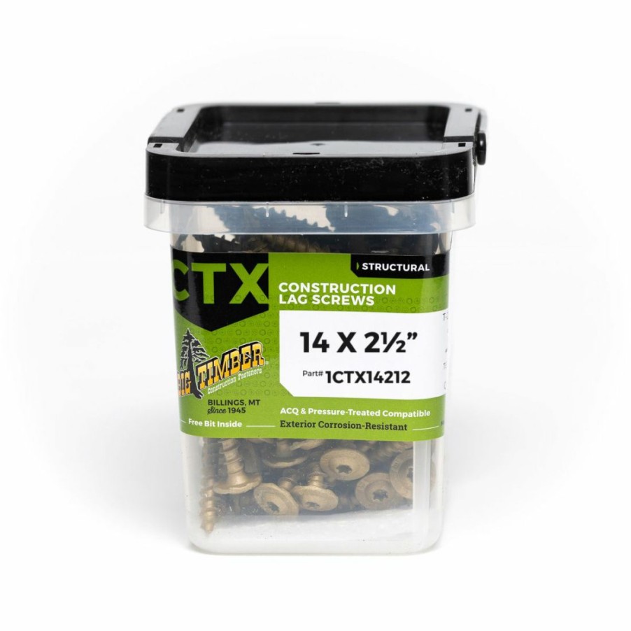 Hardware * | Big Timber Bronze T-25 Lag Screw, 100-Count Bucket, Ctx14212-100, #14 X 2-1/2 In