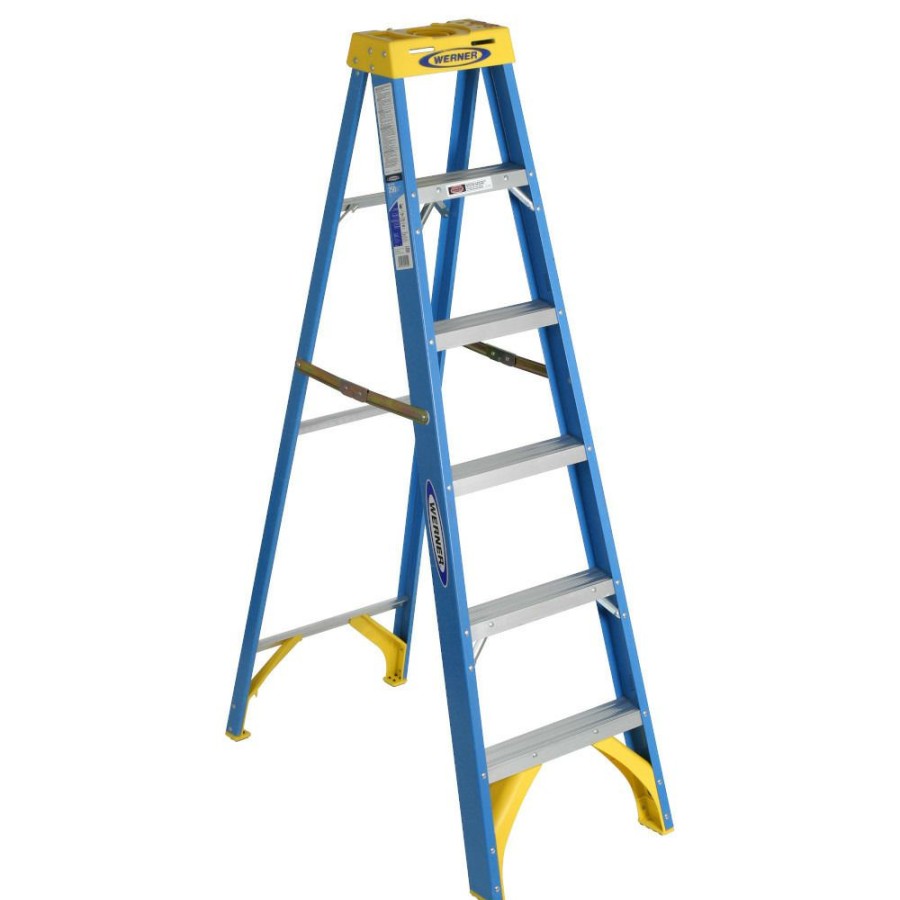 Sandpaper & Abrasives * | Werner Type I Fiberglass Step Ladder, 6006, 6 Ft