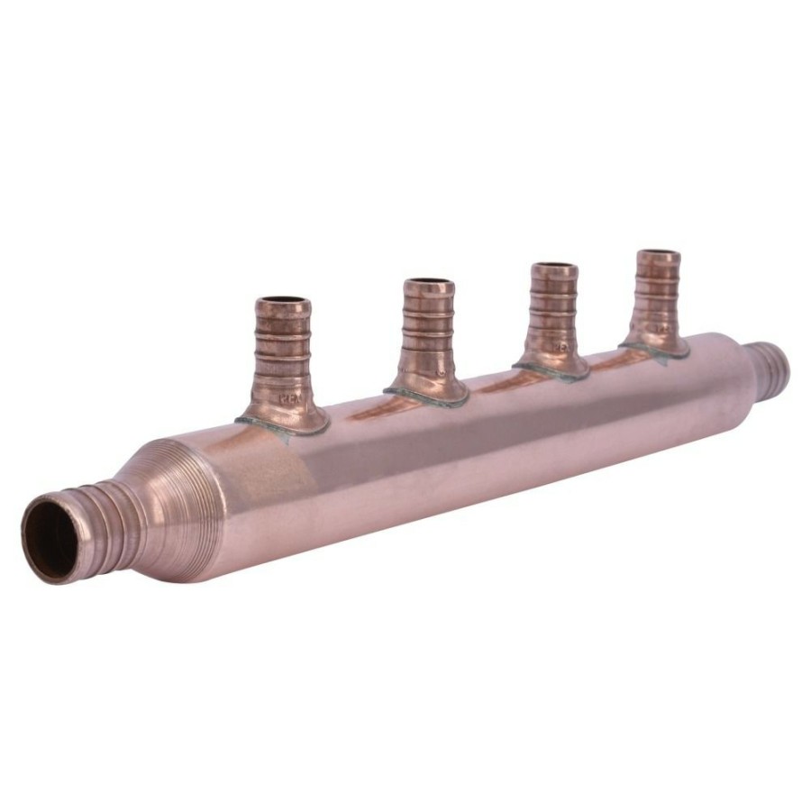 Plumbing * | Sharkbite 4 Port Lead Free Open Copper Manifold With Barb Branches, 22786