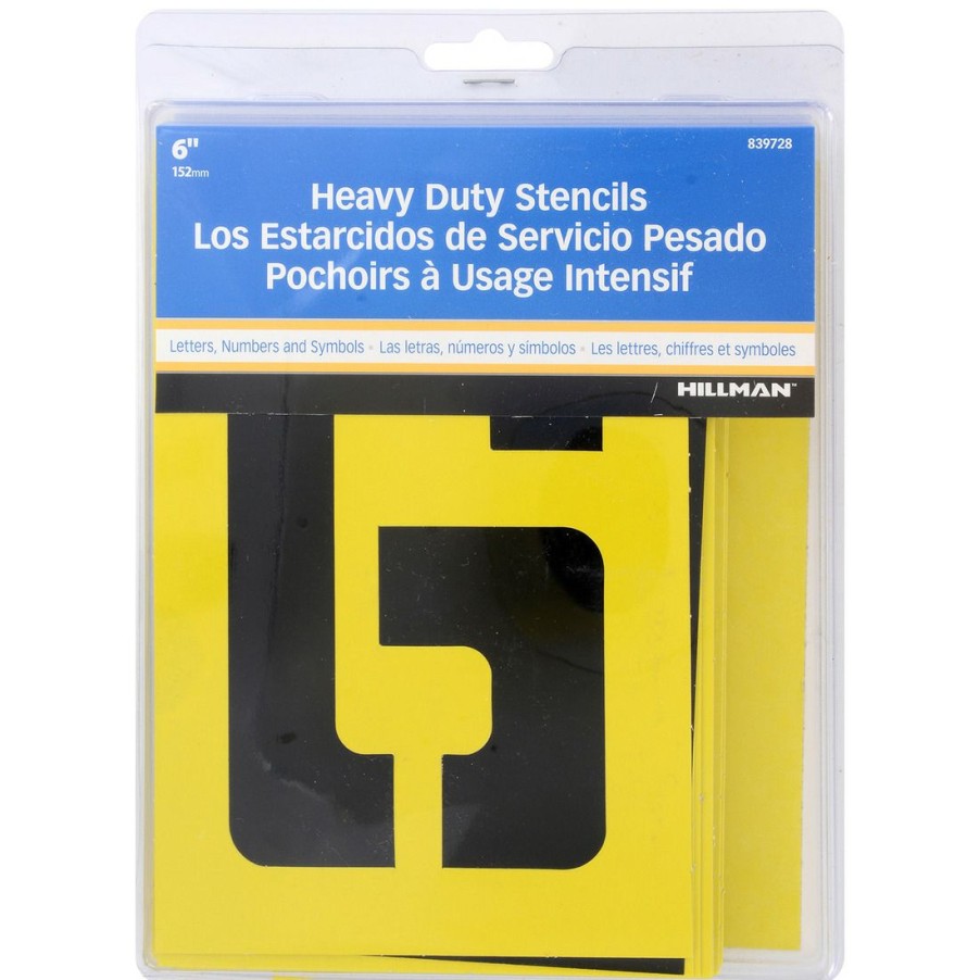 Hardware * | Hillman Letters And Numbers Stencil Pack, 839728, 6 In