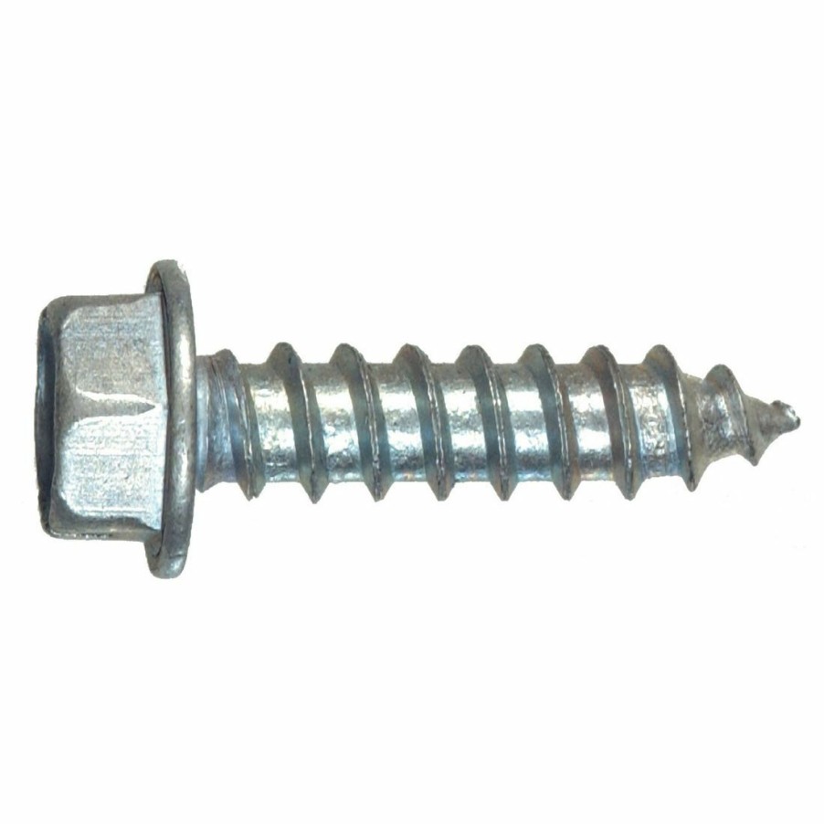 Hardware * | Hillman Zinc Slotted Hex Head Sheet Metal Screws, 4-Pack, 5352, #14 X 1 In