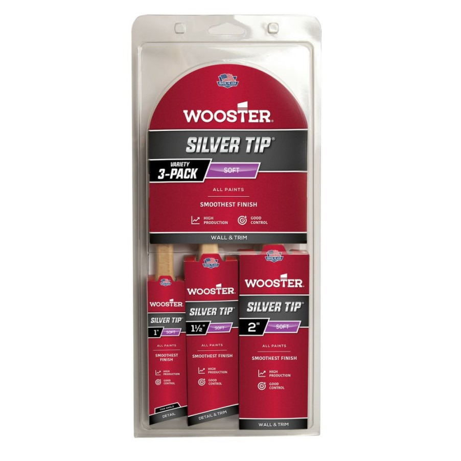 Paints & Stains * | Wooster Silver Tip Project Paint Brush, 3-Pack, 5229