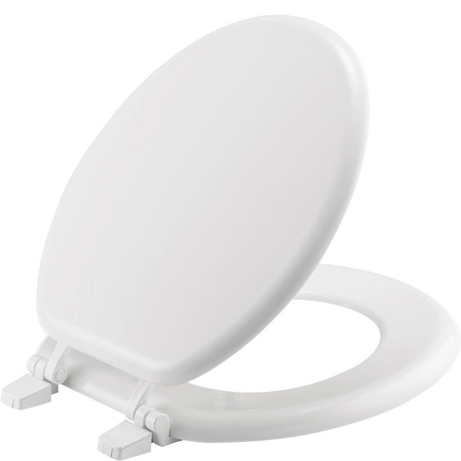 Plumbing * | Mayfair By Bemis Round Enameled Wood Toilet Seat In White With Top-Tite Hinge, 66Tt-000, White