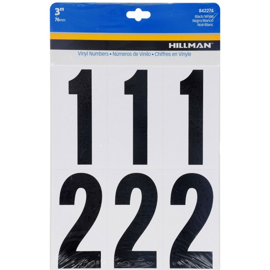 Hardware * | Hillman Square Cut Self Adhesive Numbers, 842274, 3 In