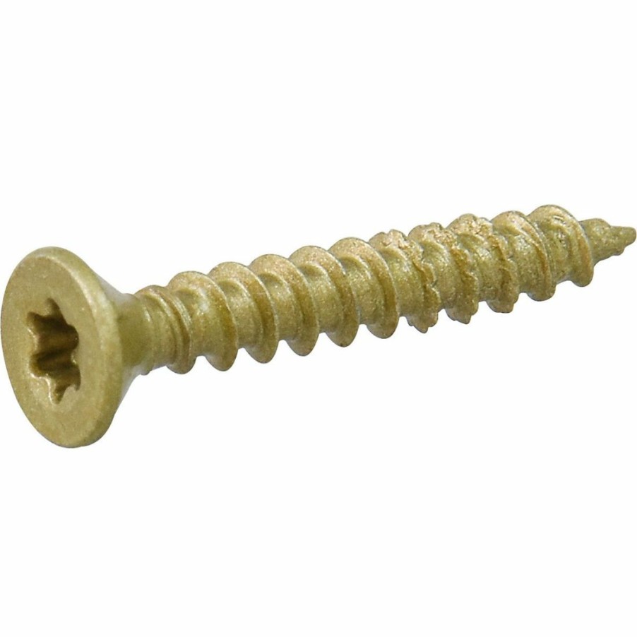 Hardware * | Power Pro Star Drive Flat Head Multi-Material Exterior Screw, Bronze, 40-Pack, 116782, #6 X 1 In