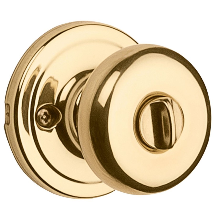 Hardware * | Kwikset Juno Bed / Bath Knob, 97300-827, Polished Brass