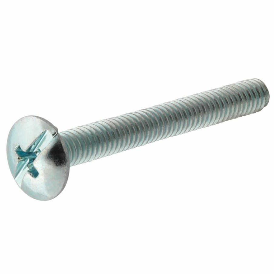 Hardware * | Hillman Zinc Truss Head Slotted Machine Screws, 6-Pack, 9013, #8-32 X 1-1/4 In