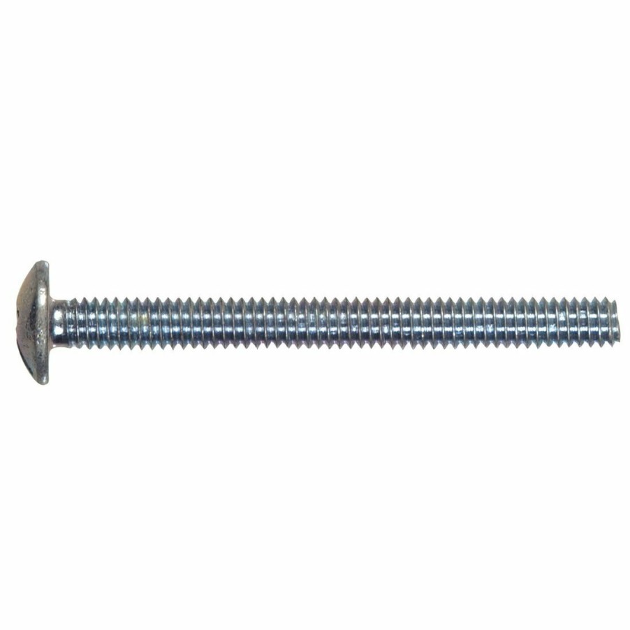 Hardware * | Hillman Zinc Truss Head Slotted Machine Screws, 6-Pack, 9013, #8-32 X 1-1/4 In