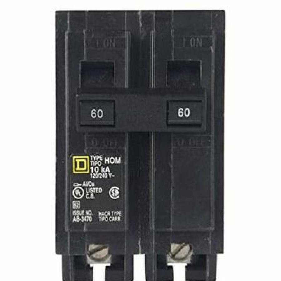 Paints & Stains * | Square D Homeline Circuit Breaker 2-Pole, 60A, 120 / 240 V, 10 Ka, Hom260Cp