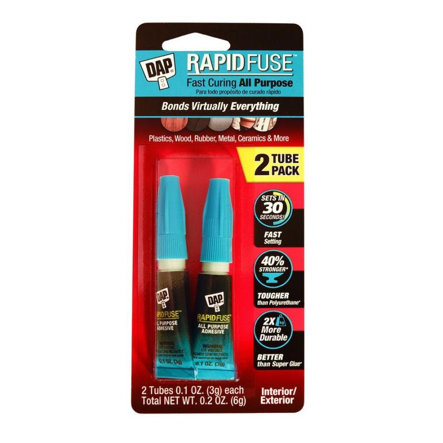 Tape & Adhesive * | Dap Rapidfuse All Purpose Adhesive, 2 3 Gram Tubes, 7079800158