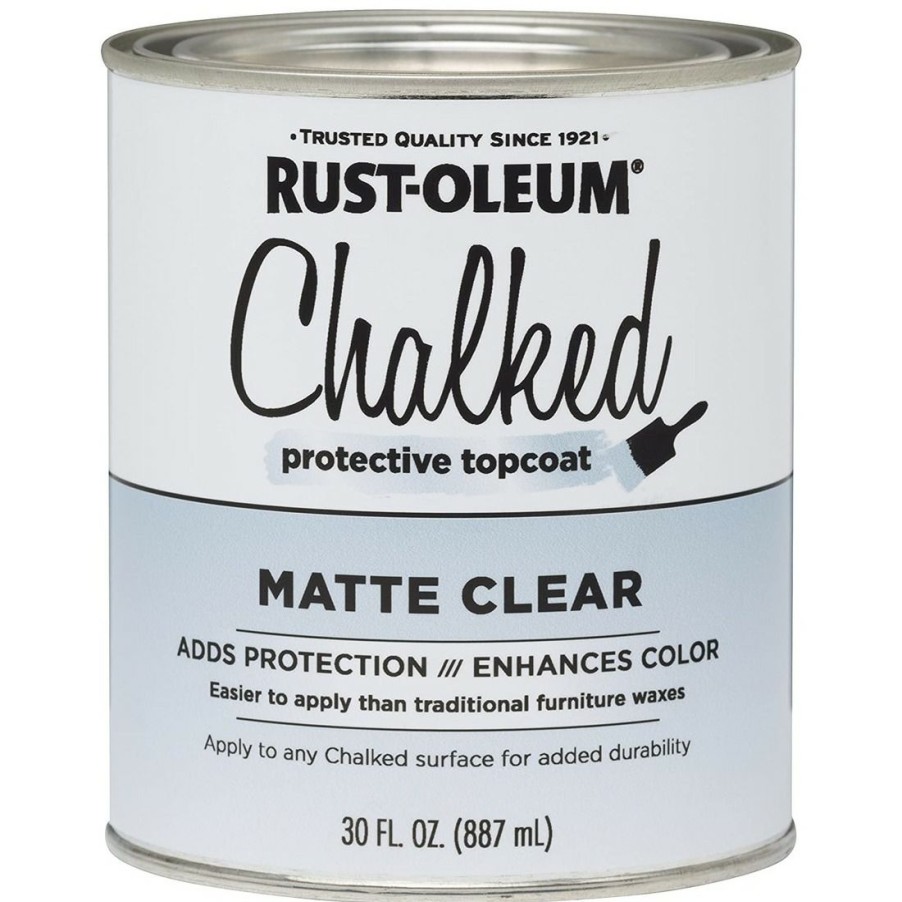 Paints & Stains * | Rust-Oleum Chalked Protected Topcoat Paint, 287722, Matte Clear, 30 Oz