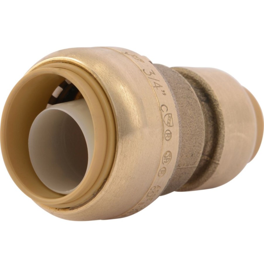 Plumbing * | Sharkbite Push-To-Connect Brass Reducing Coupling, 1 In X 1/2 In, U058Lfa