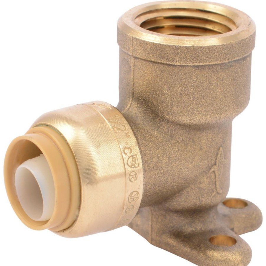 Plumbing * | Sharkbite Push-To-Connect Drop Ear Brass Elbow, 1/2 In X 1/2 In Fnpt, U334Lfa