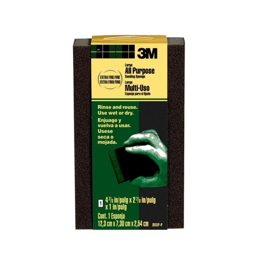 Sandpaper & Abrasives * | 3M Large Area Sanding Sponge, 4-7/8 In X 2-7/8 In X 1 In, Extra Fine / Fine Grit, Dsxf-F