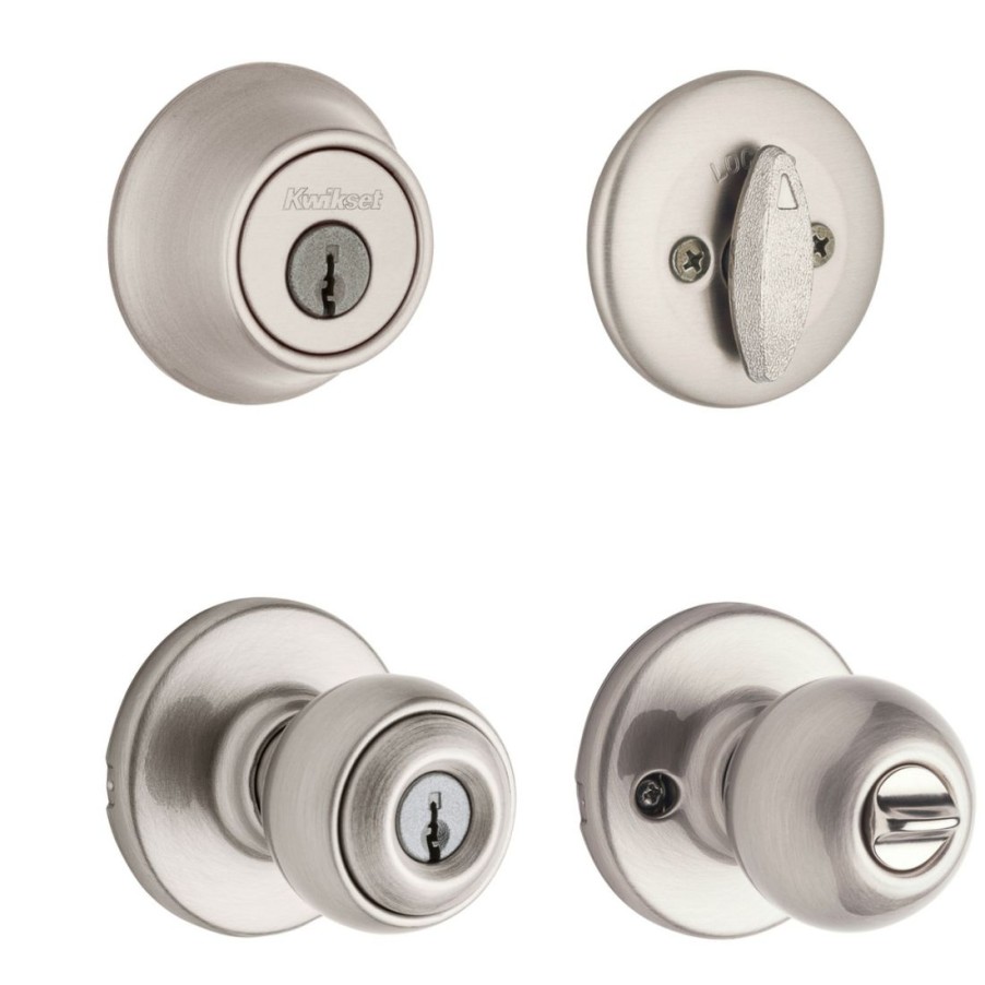 Hardware * | Kwikset 690 Tylo Keyed Entry Knob Single Cylinder Deadbolt Combo, 96900-375, Satin Chrome