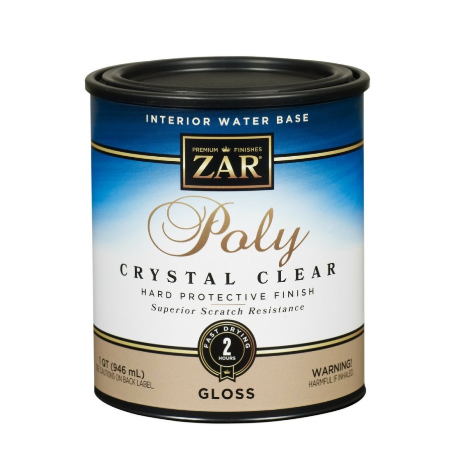 Paints & Stains * | Zar Interior Water Base Polyurethane Crystal Clear, Gloss, 32412, 1 Quart