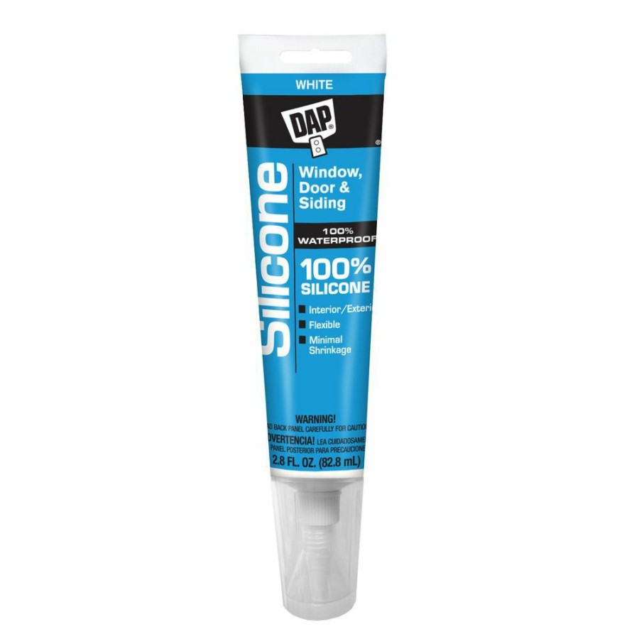 Tape & Adhesive * | Dap 100% Silicone Window, Door & Siding Sealant, 7079800752, White, 2.8 Oz