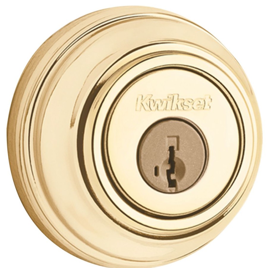 Hardware * | Kwikset 980 Deadbolt Keyed One Side With Smartkey, 99800-120, Polished Brass