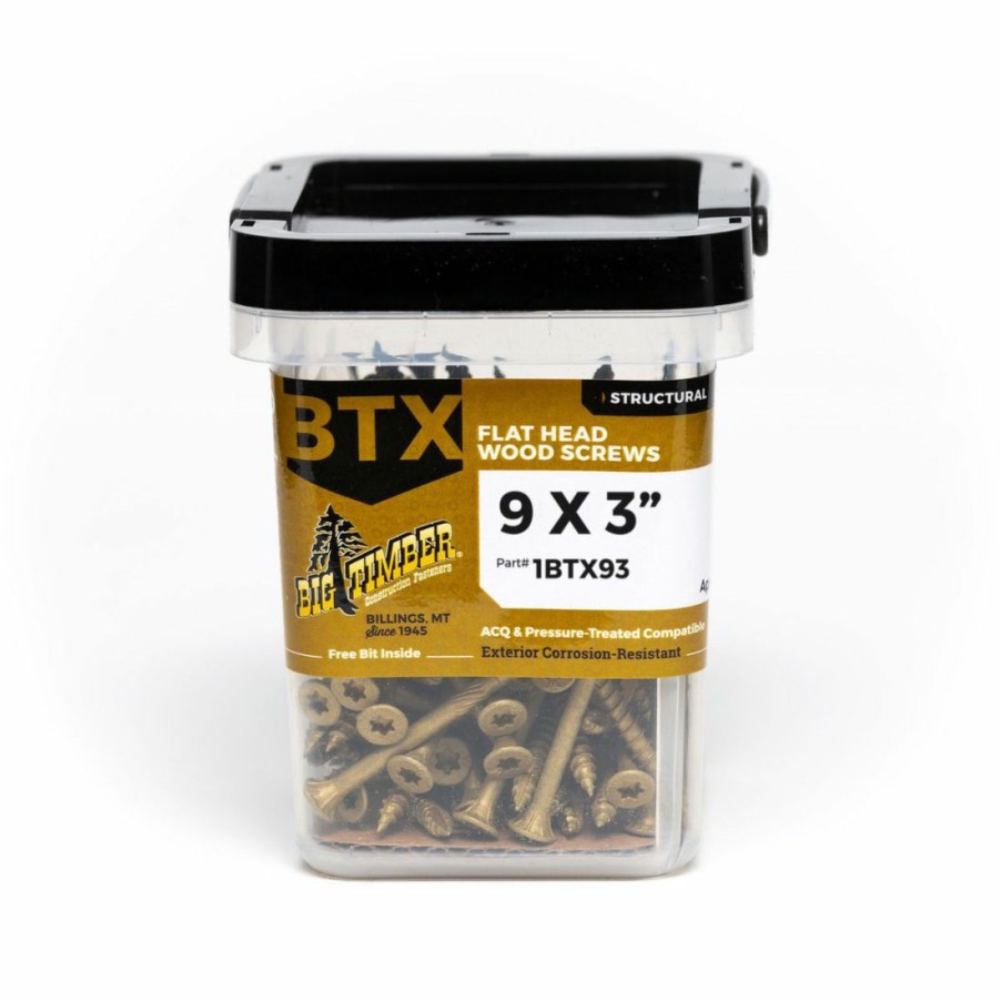 Hardware * | Big Timber Bronze T-25 Flat Head Wood Screw, 81-Count Bucket, 1Btx93, #9 X 3 In