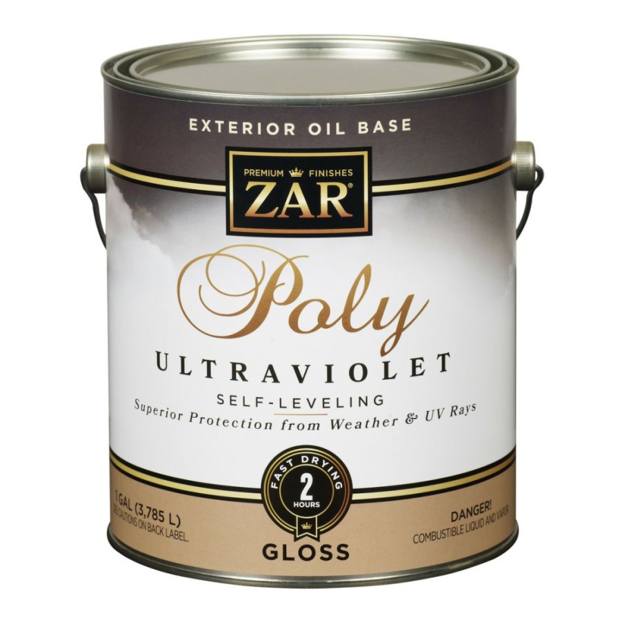 Paints & Stains * | Zar Exterior Water Base Poly High Performance, Gloss, 34013, 1 Gallon