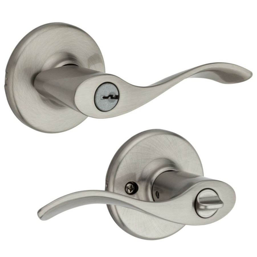 Hardware * | Kwikset Balboa Bed / Bath Lever, 93001-882, Satin Nickel