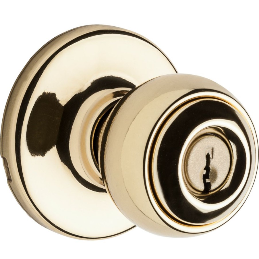 Hardware * | Kwikset Juno Entry Knob With Smartkey, 97402-734, Polished Brass