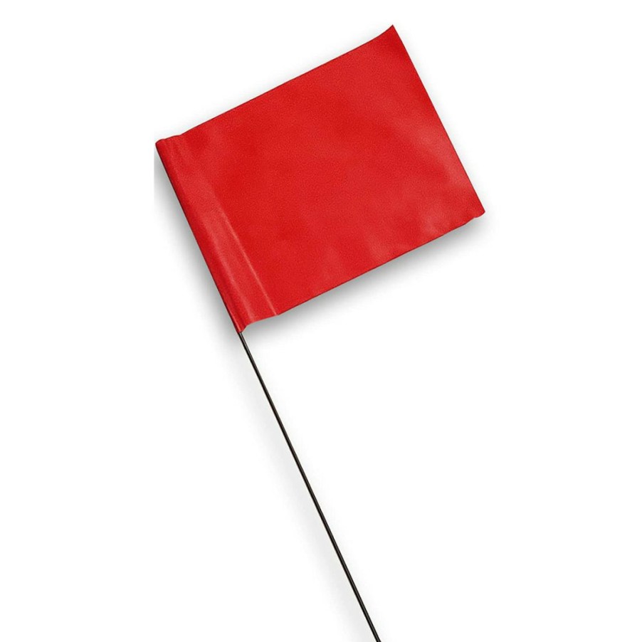 Hardware * | Blackburn Vinyl Flag With 30 In Wire Staff, Red, 25-Pack, 450Wf, 4 In X 5 In