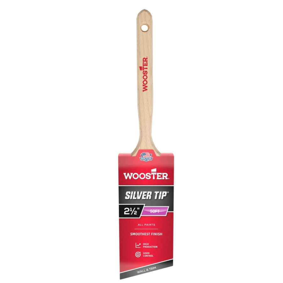 Paints & Stains * | Wooster Silver Tip Angle Sash Paint Brush, 2-1/2 Inch, 5221-2 1/2