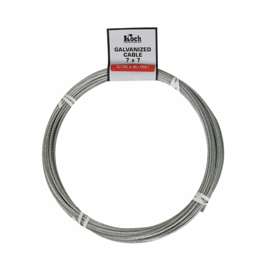 Hardware * | Koch Industries Cable Galvanized, Zinc Plated, 7 7, 1/8 In, A40124, 50 Ft