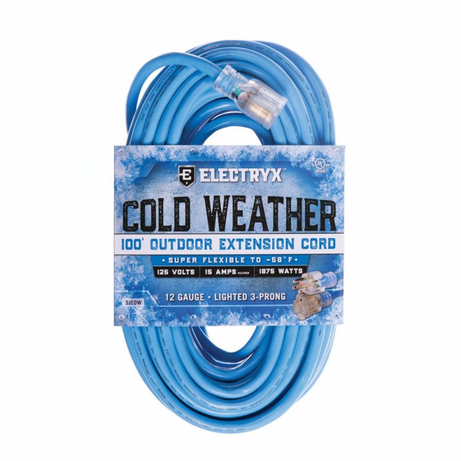 Paints & Stains * | Electryx Cold Weather Outdoor Extension Cord, El-10012Blu, Blue, 100 Ft