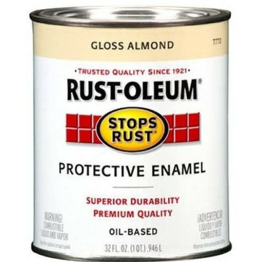 Paints & Stains * | Rust-Oleum Stops Rust Oil-Based Protective Enamel, 7770502, Gloss Almond, 1 Quart