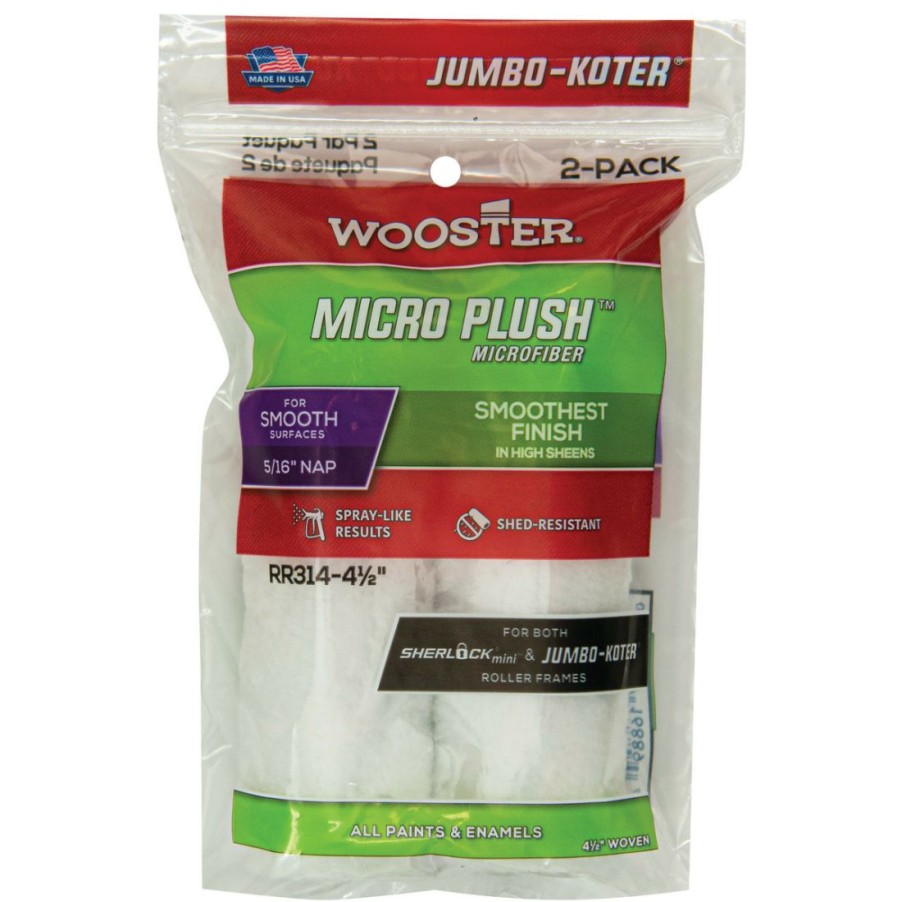 Paints & Stains * | Wooster Jumbo-Koter Micro Plush 5/16 Inch 2-Pack, Rr314-4 1/2