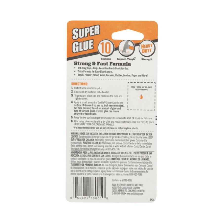 Tape & Adhesive * | Gorilla Super Glue Tubes, 2-Pack, 7800109, 3 G