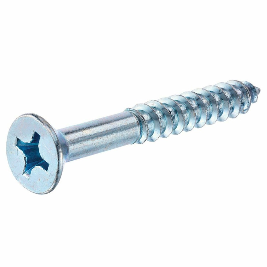 Hardware * | Hillman Zinc Flat Head Phillips Wood Screws, 100-Pack, 40826, #8 X 1 In