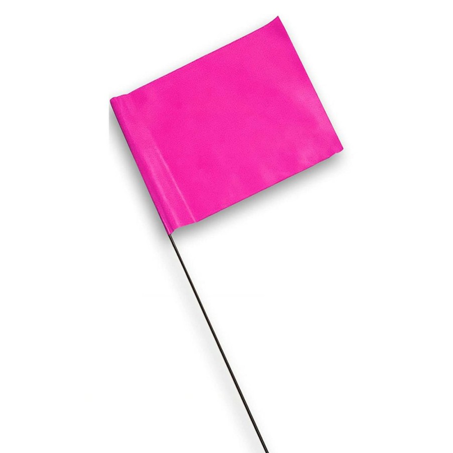 Hardware * | Blackburn Vinyl Flag With 21 In Wire Staff, Pink, 25-Pack, 231Wf, 2.5 In X 3.5 In