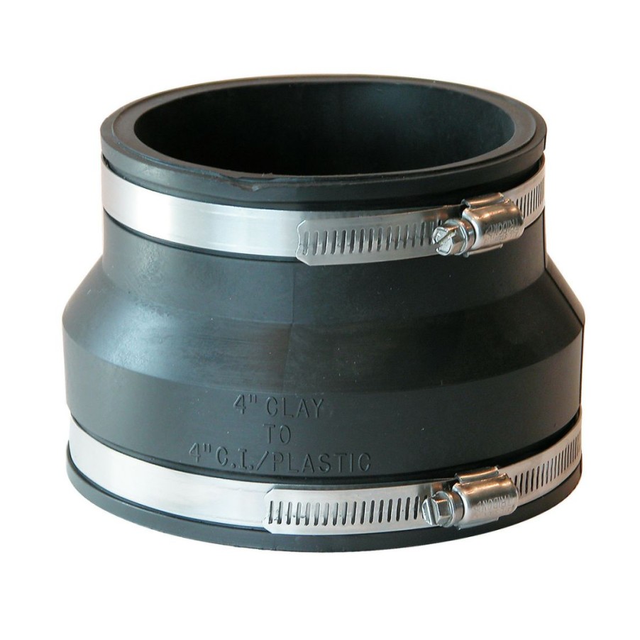 Plumbing * | Fernco 4 In Cl To 4 In Ci/Pl Flexible Pvc Coupling, P1002-44