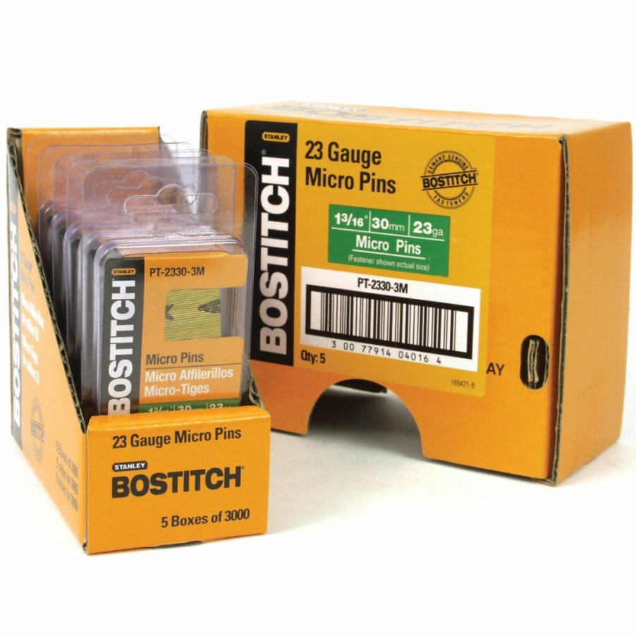 Hardware * | Bostitch Pin Nails, 23-Gauge, 1-3/16 In, 3, 000-Pack, Pt-2330-3M