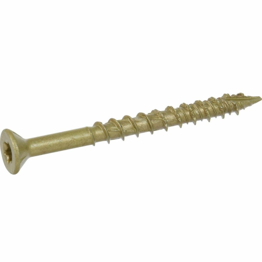 Hardware * | Power Pro Star Drive Flat Head Multi-Material Exterior Screw, Bronze, 20-Pack, 116790, #8 X 2 In