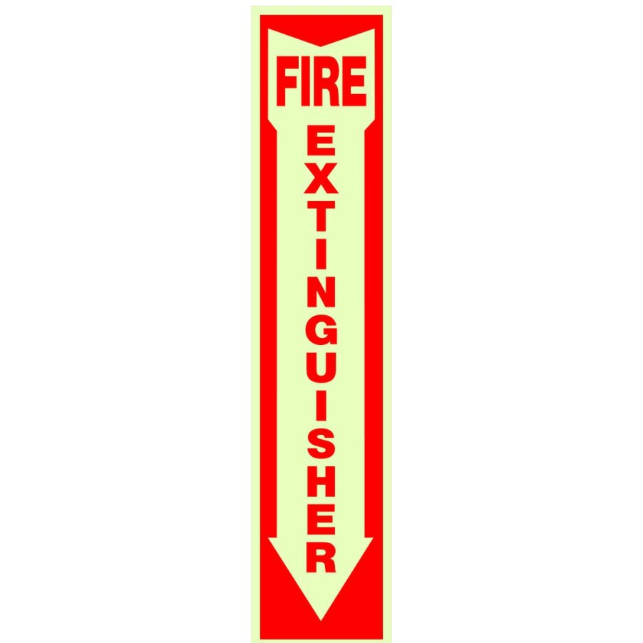 Hardware * | Hillman Adhesive Glow In The Dark Fire Extinguisher Sign, 840204, 4 In X 18 In