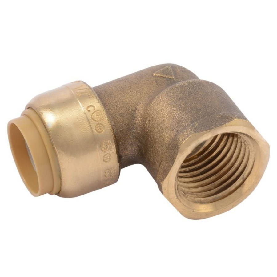 Plumbing * | Sharkbite Push-To-Connect Brass 90-Degree Elbow, 1/2 In X 1/2 In Fnpt, U308Lfa