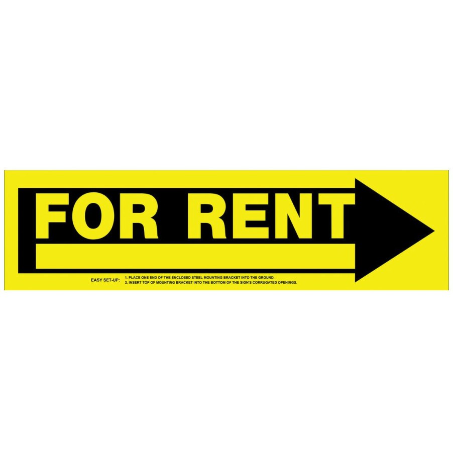 Hardware * | Hillman For Rent Sign With Frame, 843316, 6 In X 24 In